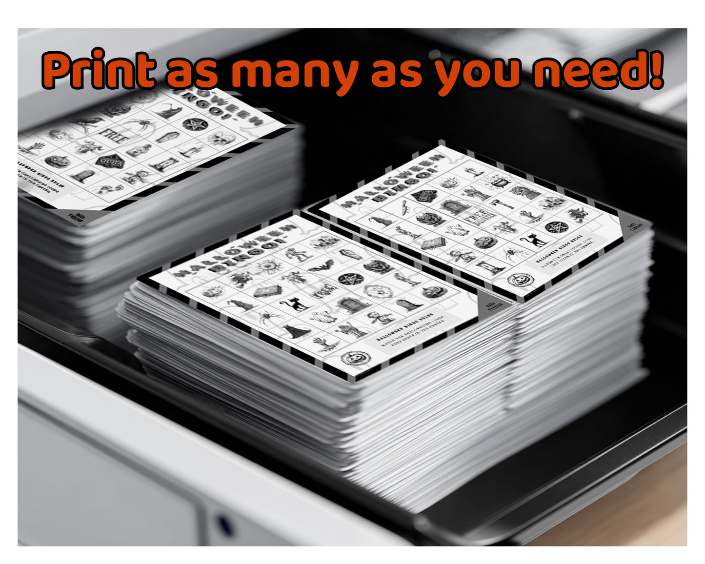 Halloween Bingo Printable Game β 15Hard Edition |Black & White | Adult Party Fun