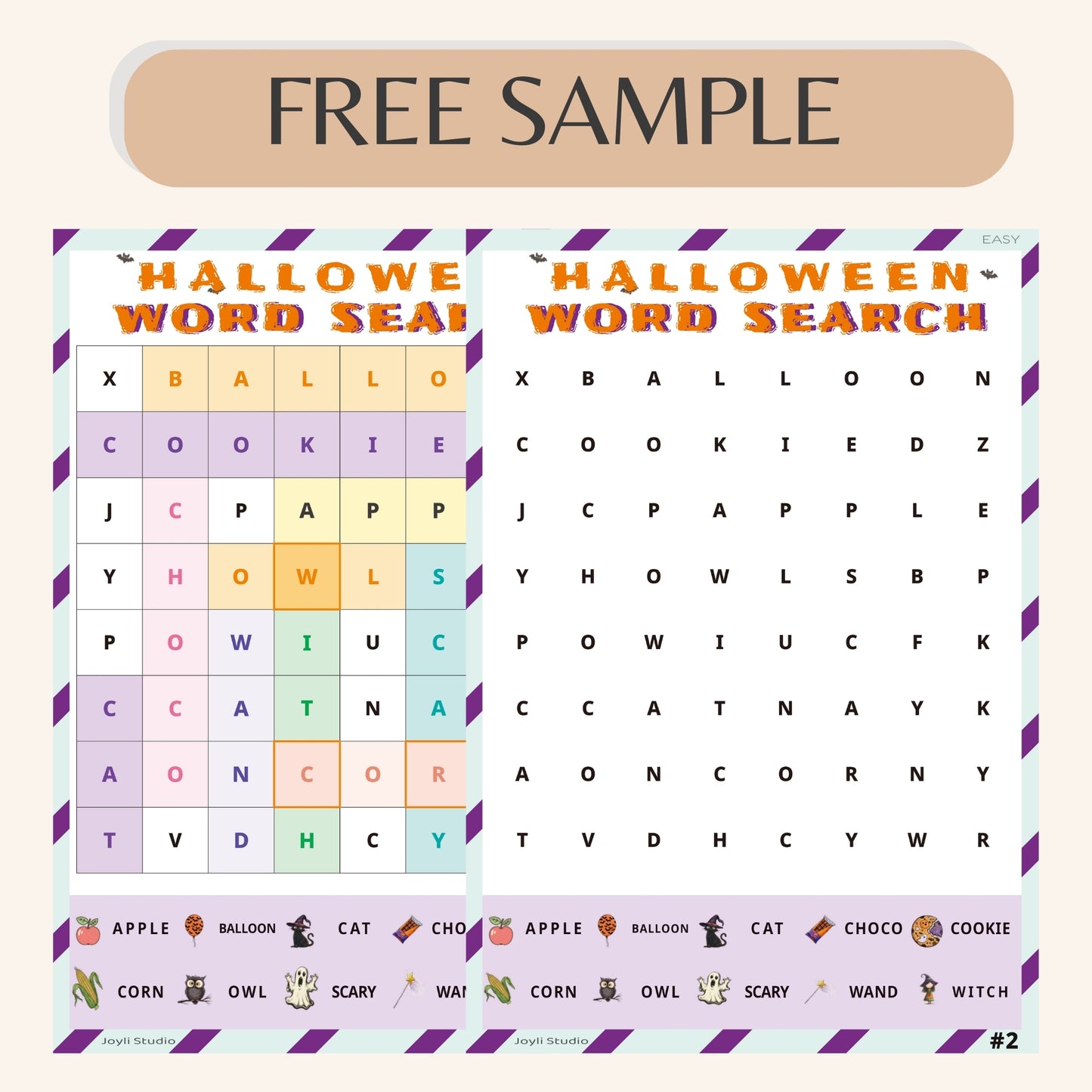 Halloween Word Search – Easy Classroom FREE Sample