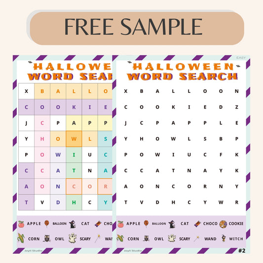 Halloween Word Search – Easy Classroom FREE Sample