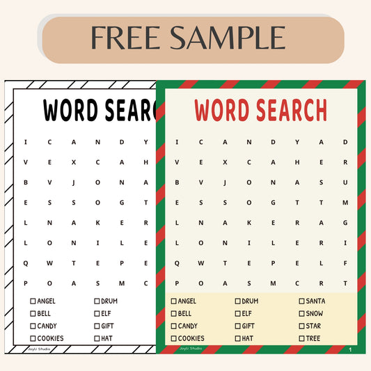 Christmas Word Search – Easy Classroom FREE Sample