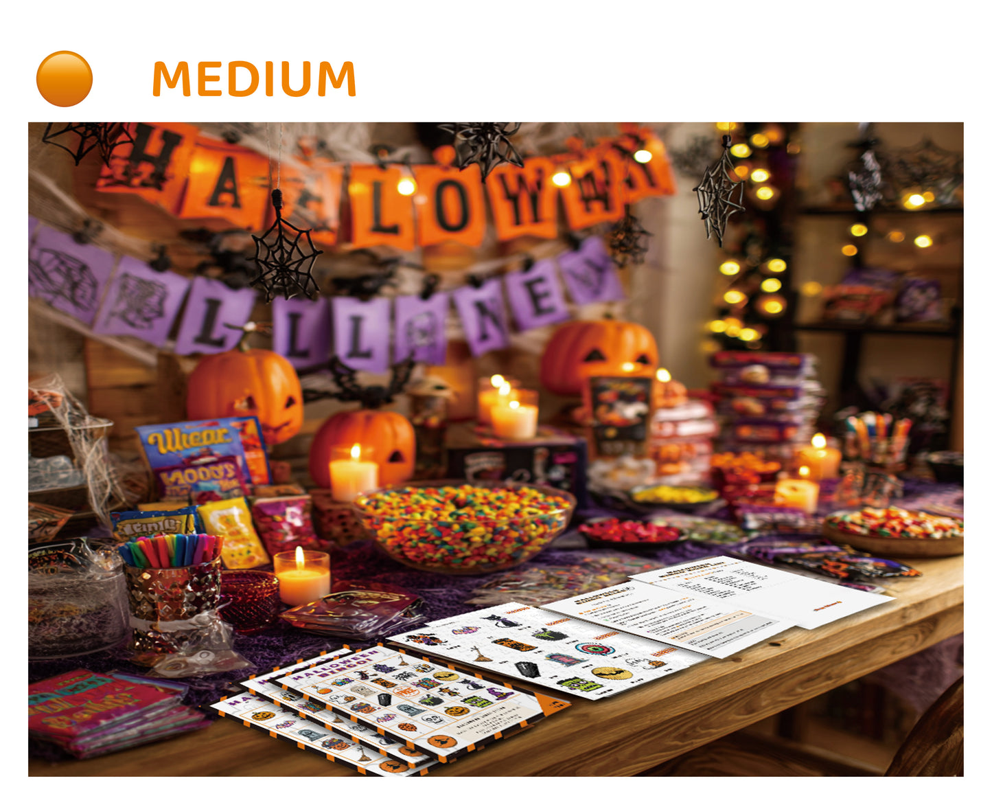 Halloween Bingo Printable Game Bundle – Easy, Medium & Hard Family Edition