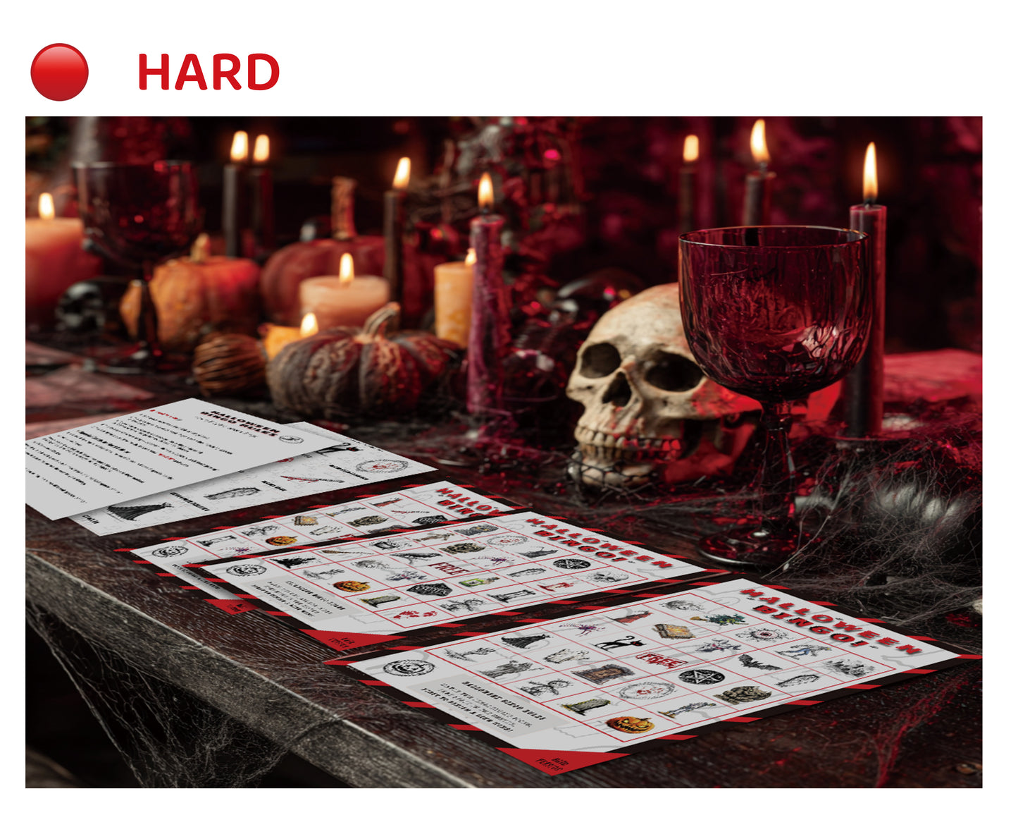 Halloween Bingo Printable Game Bundle – Easy, Medium & Hard Family Edition
