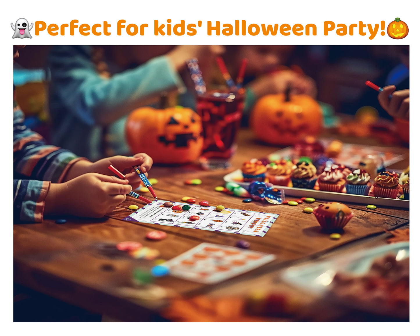 Halloween Bingo Printable Game - Easy Family Edition | Kids Party Activity