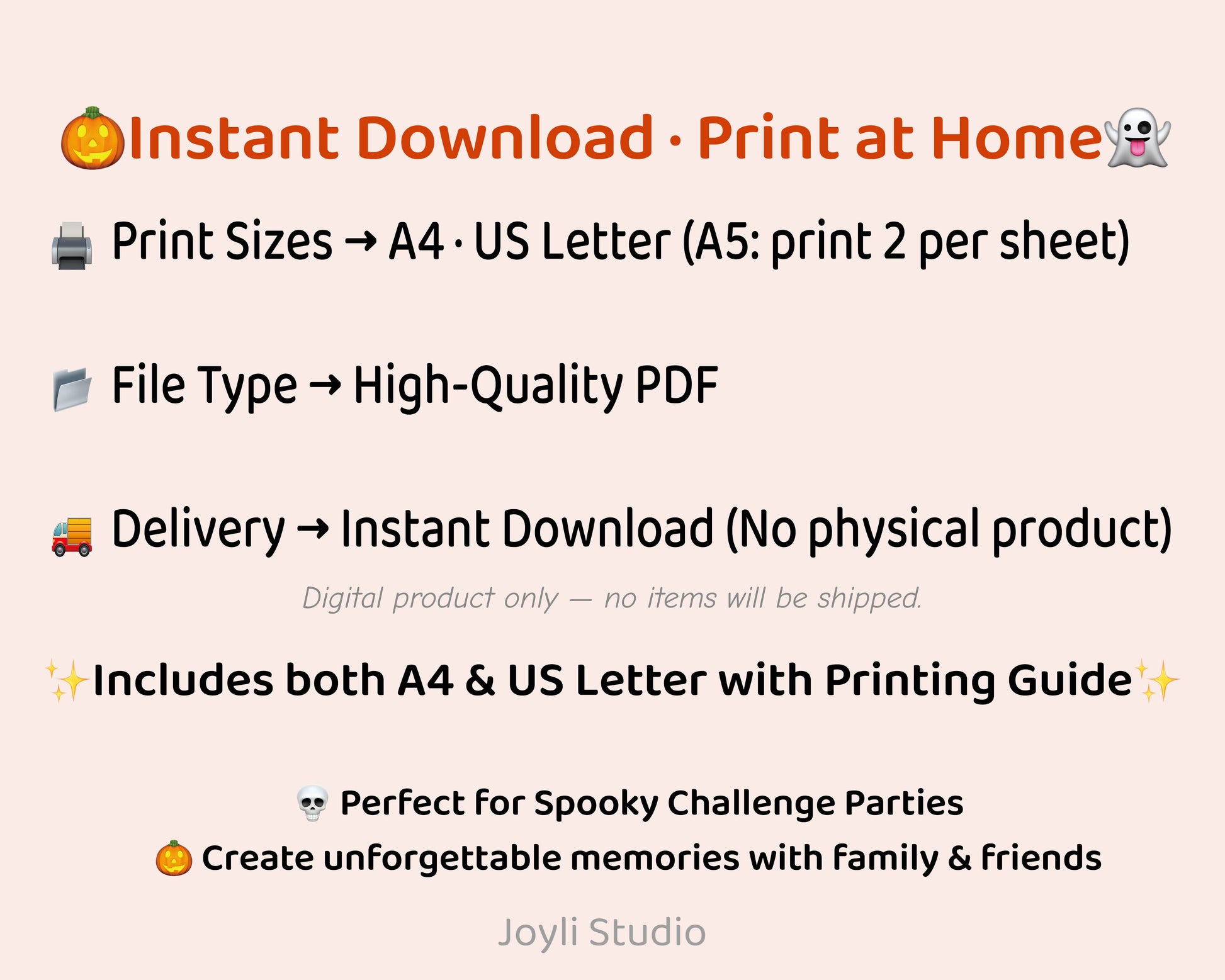 Halloween Bingo Hard 30 Cards Printable Game with 54 Call Cards and 3 Special Cards