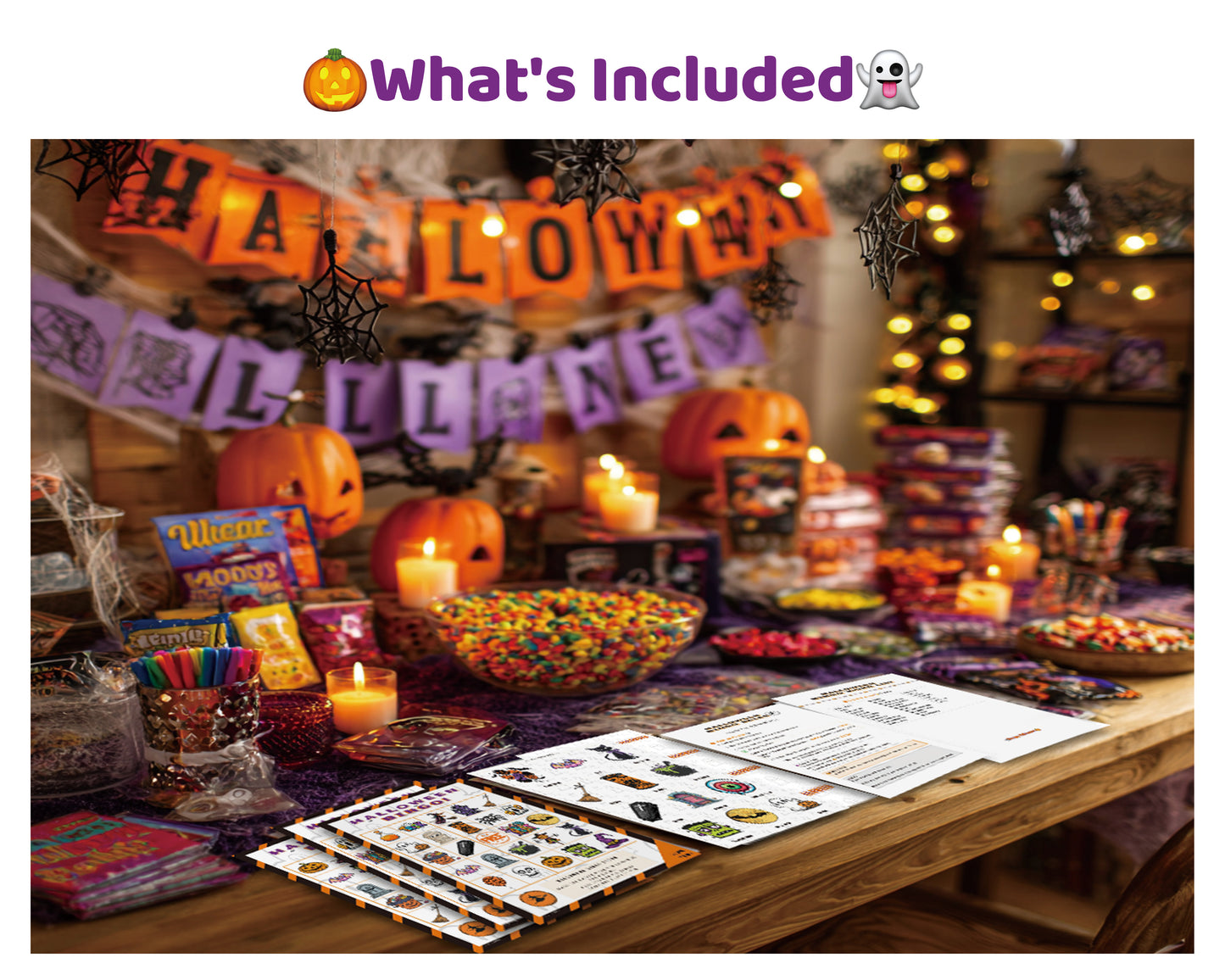 Halloween Bingo Printable Game - Medium Family Edition | Kids Party Activity