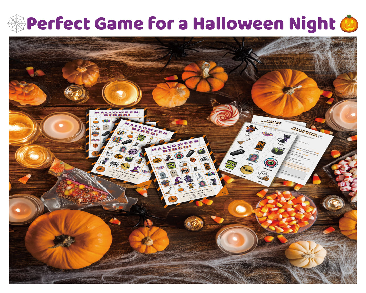 Halloween Bingo Printable Game - Medium Family Edition | Kids Party Activity