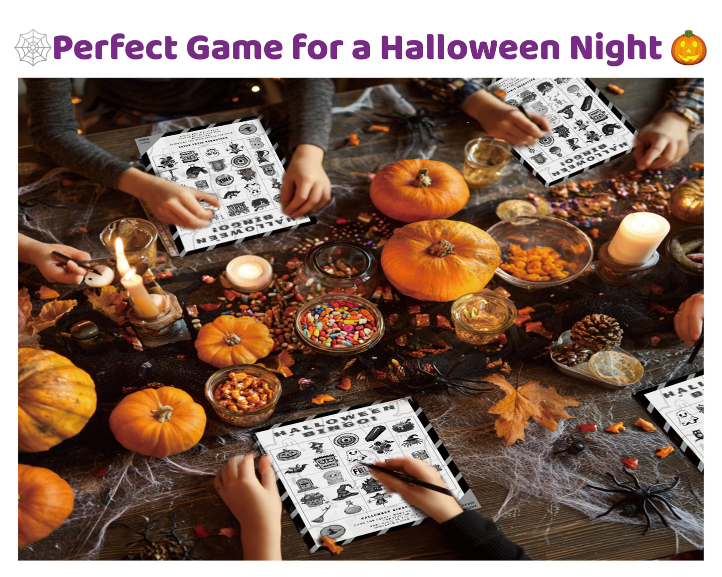 Halloween Bingo Printable Game - Medium Class Edition (B&W) | Classroom Activity