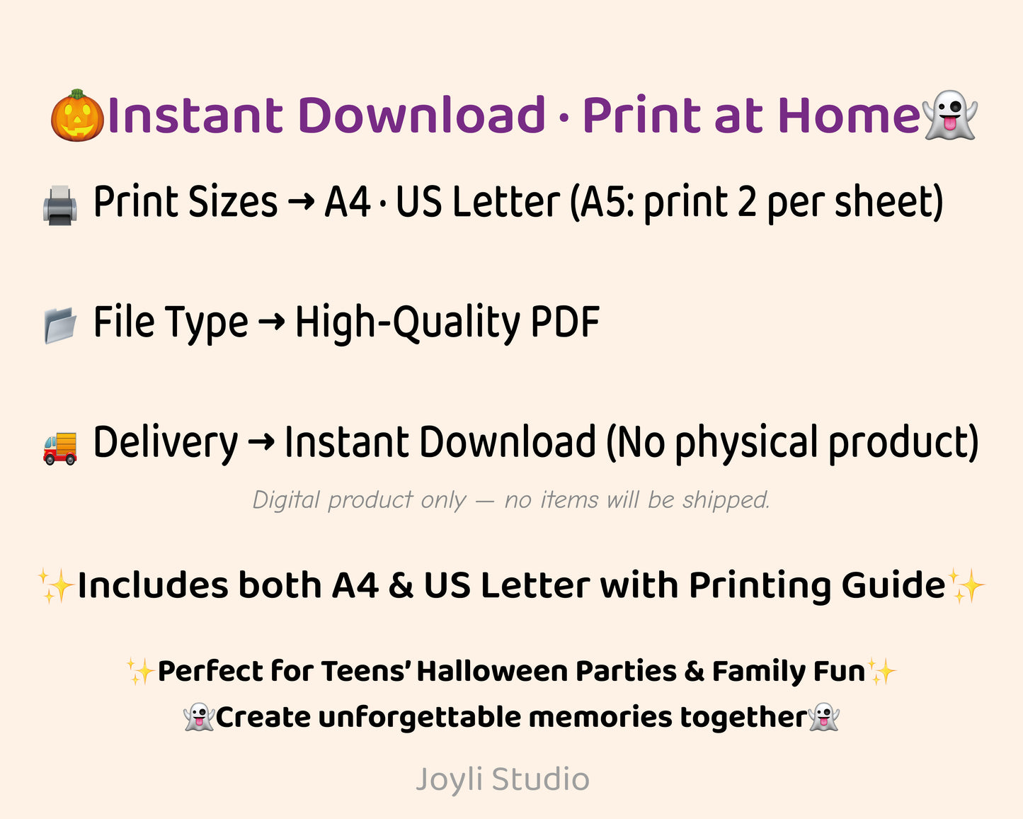 Halloween Bingo Printable Game - Medium Class Edition (B&W) | Classroom Activity