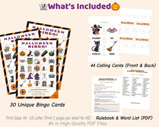 Halloween Bingo Printable Game - Medium Class Edition | Classroom Activity
