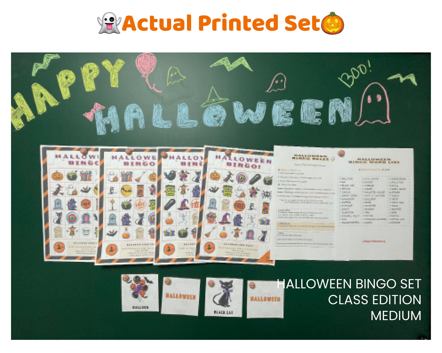 Halloween Bingo Printable Game - Medium Class Edition | Classroom Activity
