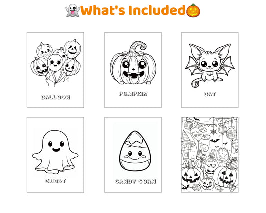 Printable Halloween Coloring Pages PDF – Pumpkins, Ghosts, Bats, Monsters