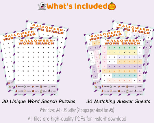 Printable Halloween Word Search Game – Easy Level Classroom Activity