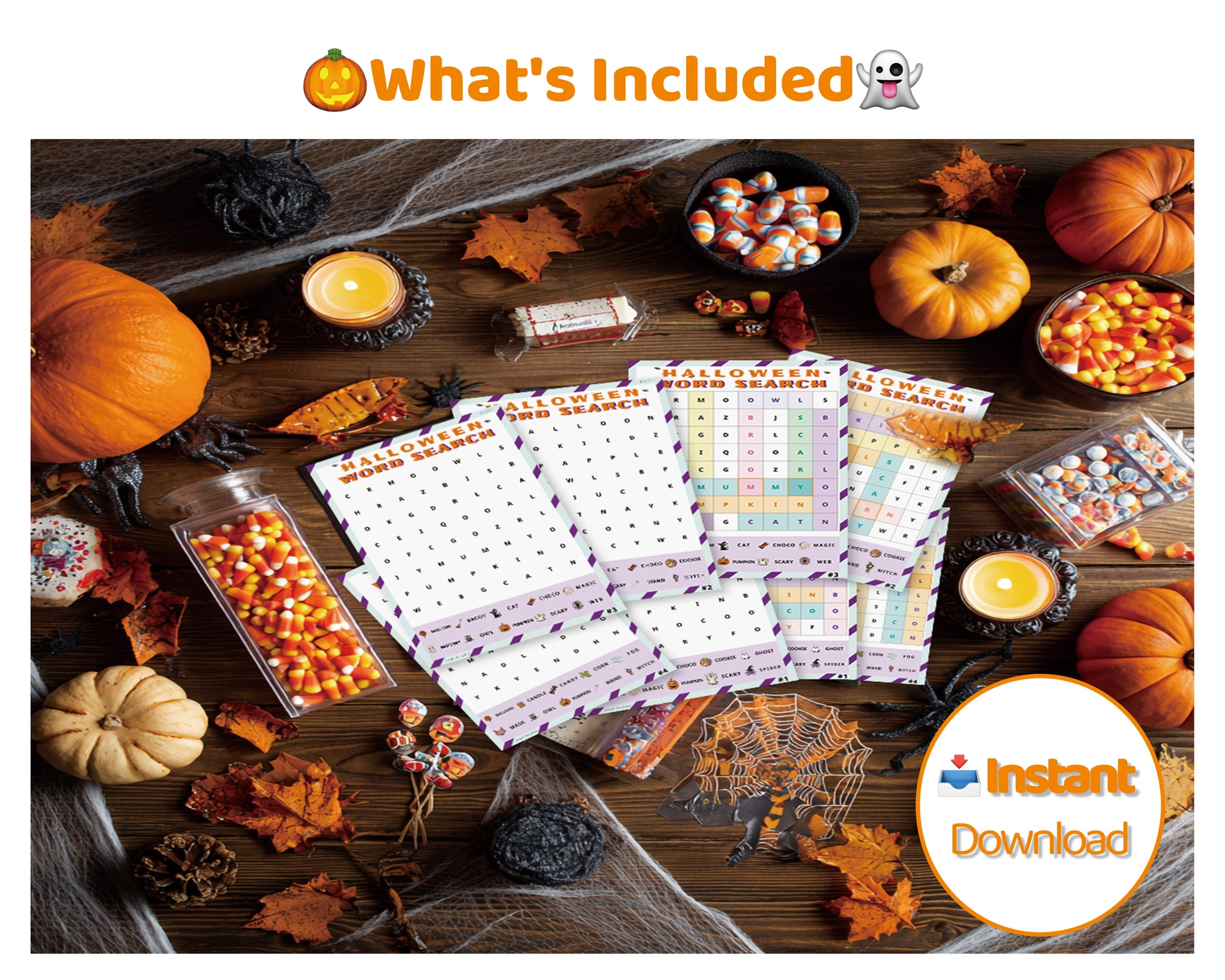 Halloween Classroom Puzzle – 30 Easy Word Search Worksheets