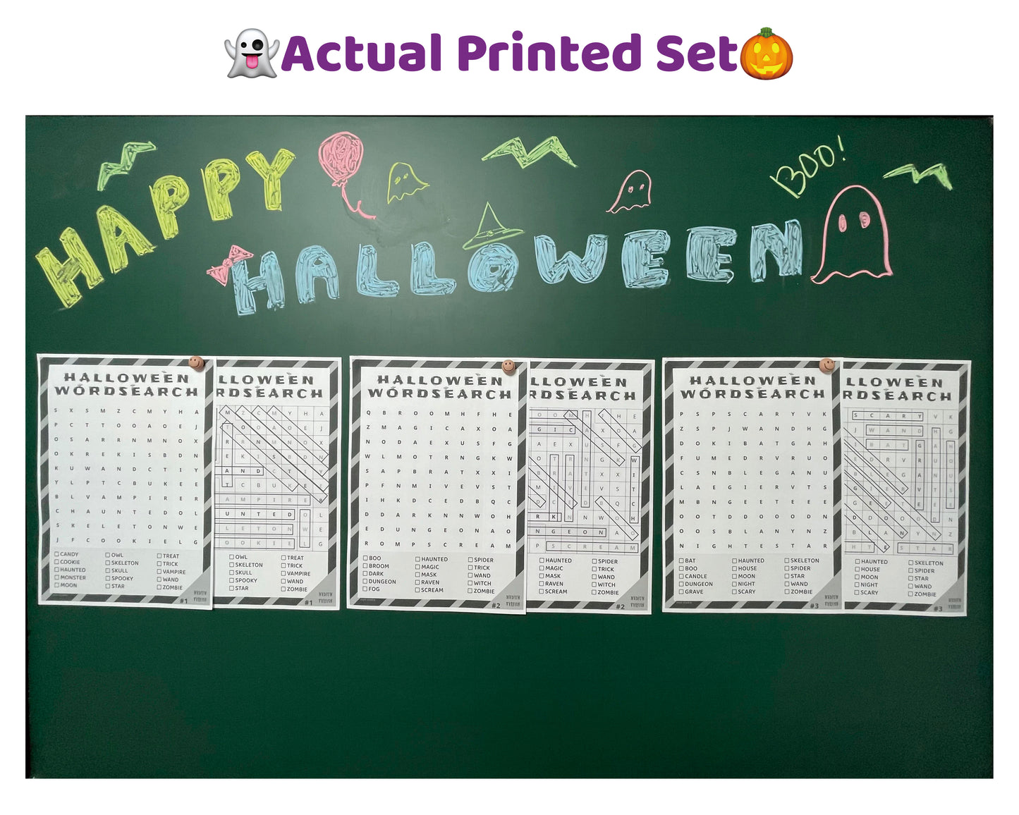 Teacher Resource – Halloween Word Search Medium Puzzles (Ink-Friendly PDF)