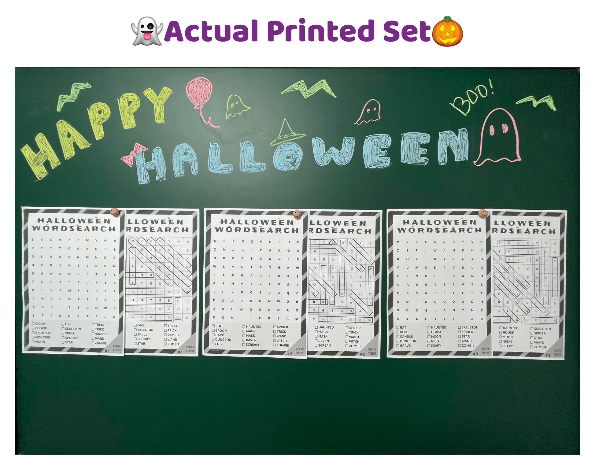Teacher Resource – Halloween Word Search Medium Puzzles (Ink-Friendly PDF)
