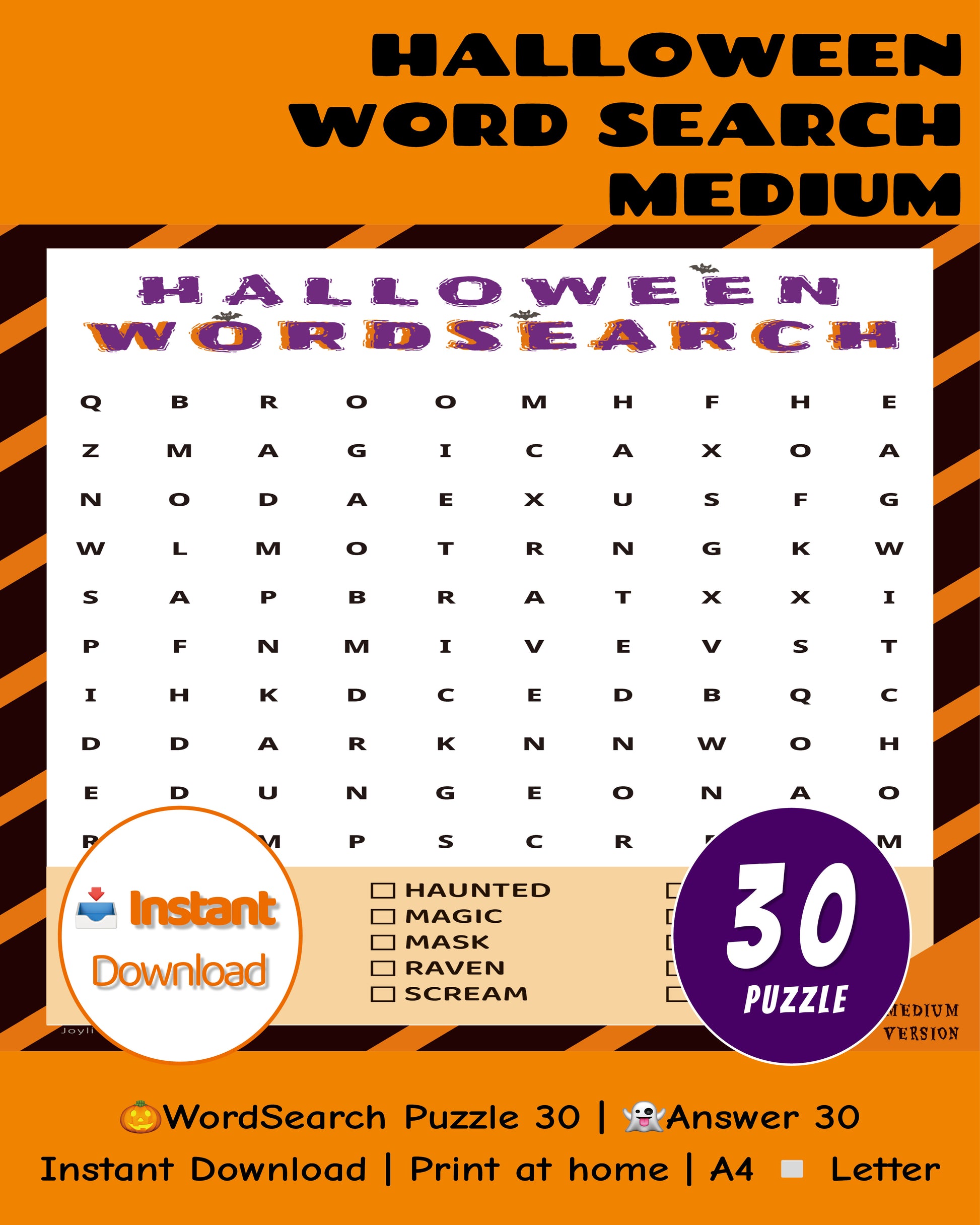Halloween Word Search Medium Classroom Edition – Color Worksheets