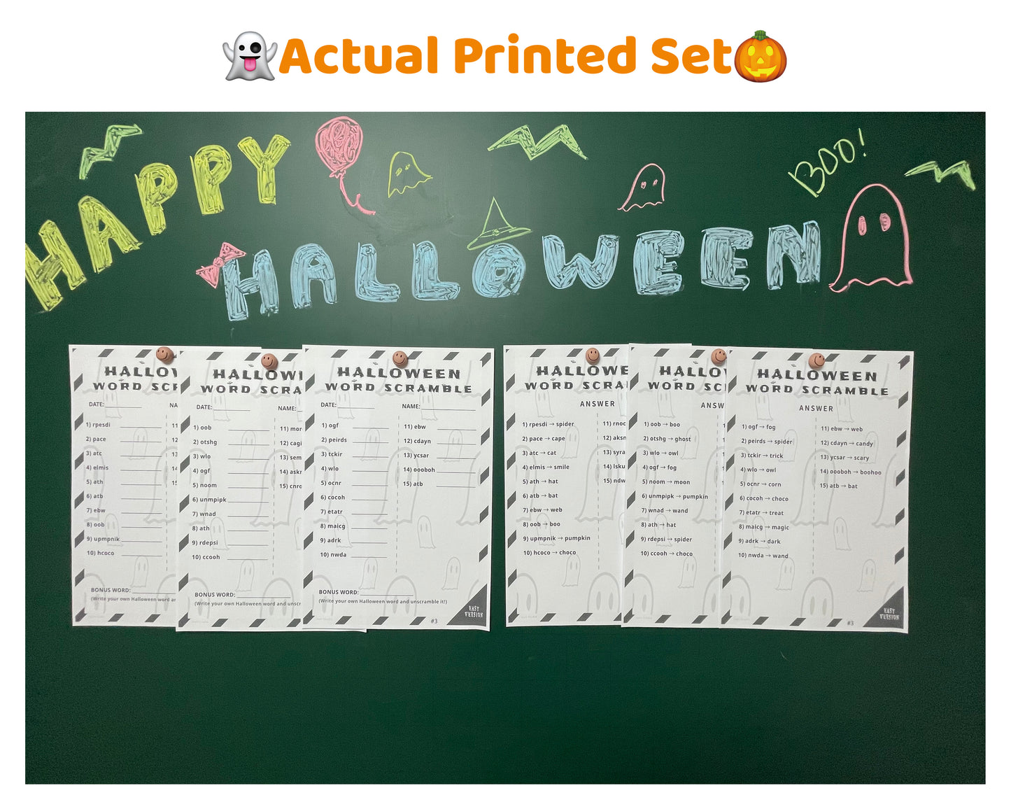 Easy Halloween Word Puzzle – Family Edition Black & White