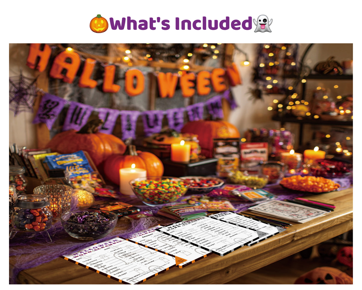 Halloween Word Scramble Printable Game - Medium Family Edition | Teens Party Activity